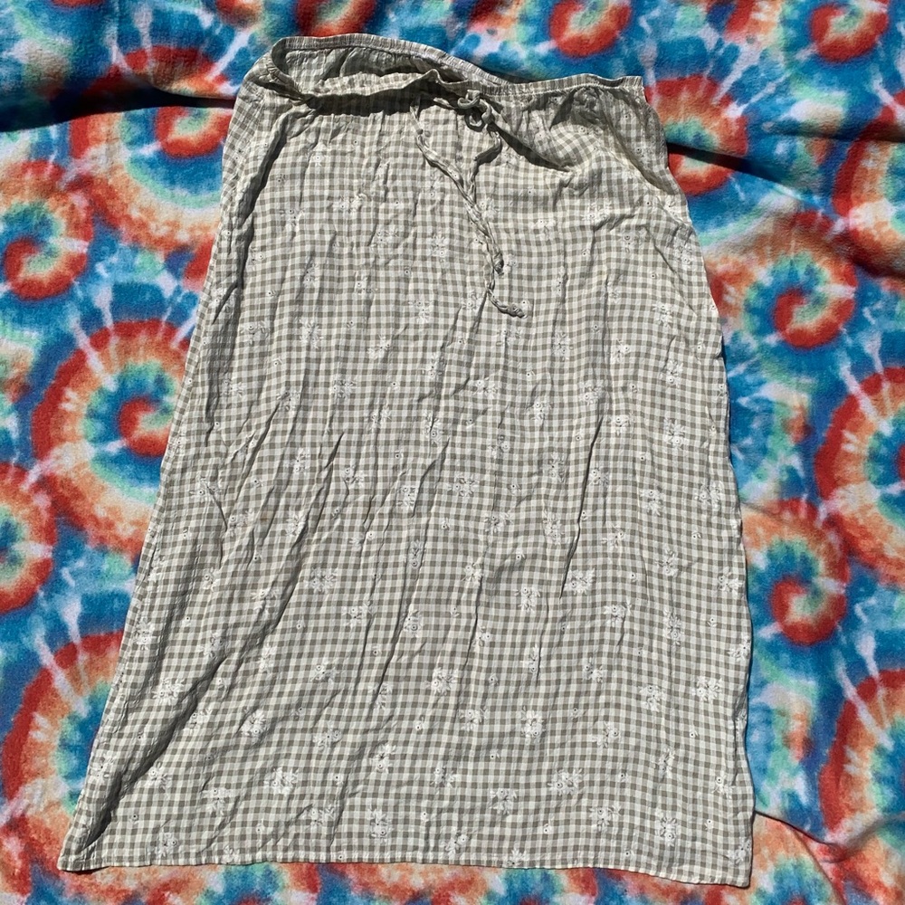 Vintage Green Plaid Maxi Skirt